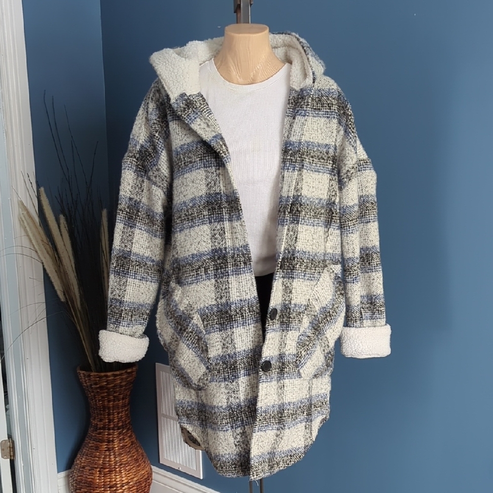 Plaid Hooded Women's Jacket